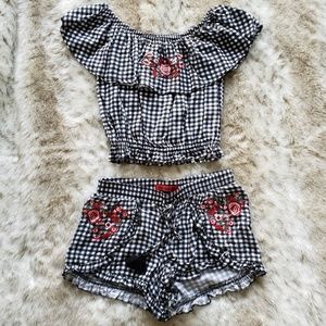 2 piece checkered shorts set